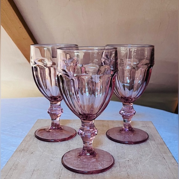 Libbey Other - Sold! Set of 3 Vintage Libbey Plum Duratuff Gibraltar Water Glasses / Goblets